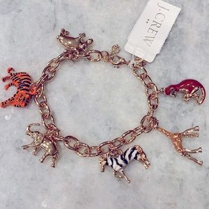 J Crew Bracelet- Jungle Charm🦒 🐒 🐅 🦛 🦓 🐘